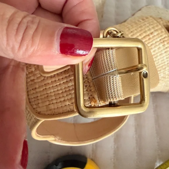 Coach Tan Woven Platform Heels - Picture 13 of 13